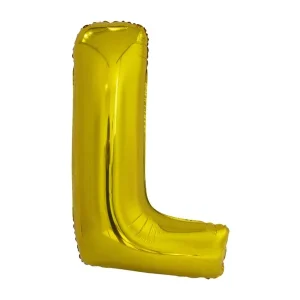 Folijski balon 80cm, slovo L, gold