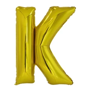 Folijski balon 80cm, slovo K, gold