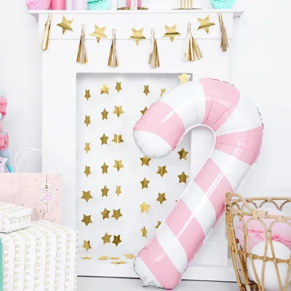 Folijski balon Candy cane, roza, 50x82 cm - Slika 2