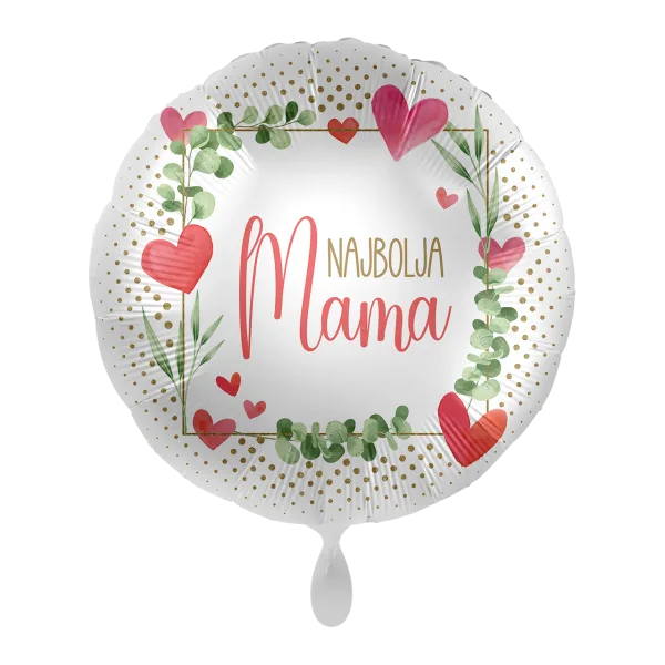 Folijski balon, Najbolja mama, 43 cm, M