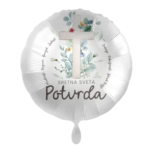 Folijski balon, Sretna Sveta potvrda, 43 cm, M