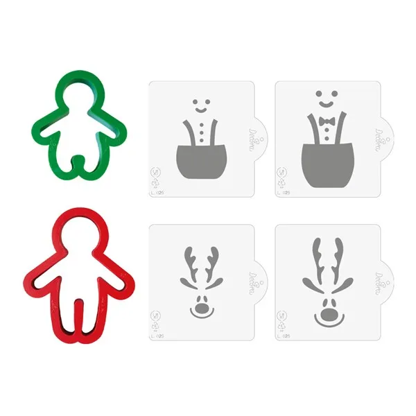 Božićni rezači za kekse i šablone, gingerman/sob - Slika 2