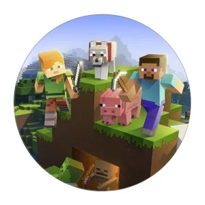 Jestiva pokrivka, okrugla, Minecraft