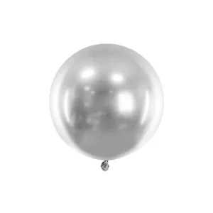 Glossy jumbo balon srebrni, 60 cm