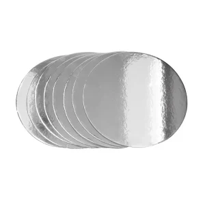 Kartonski podmetači za torte, srebrni 20 cm