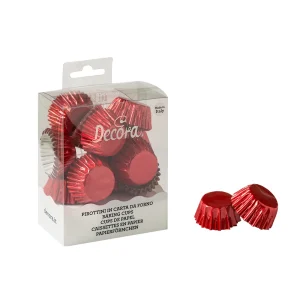 Košarice za praline i mini muffine, metalik crvene