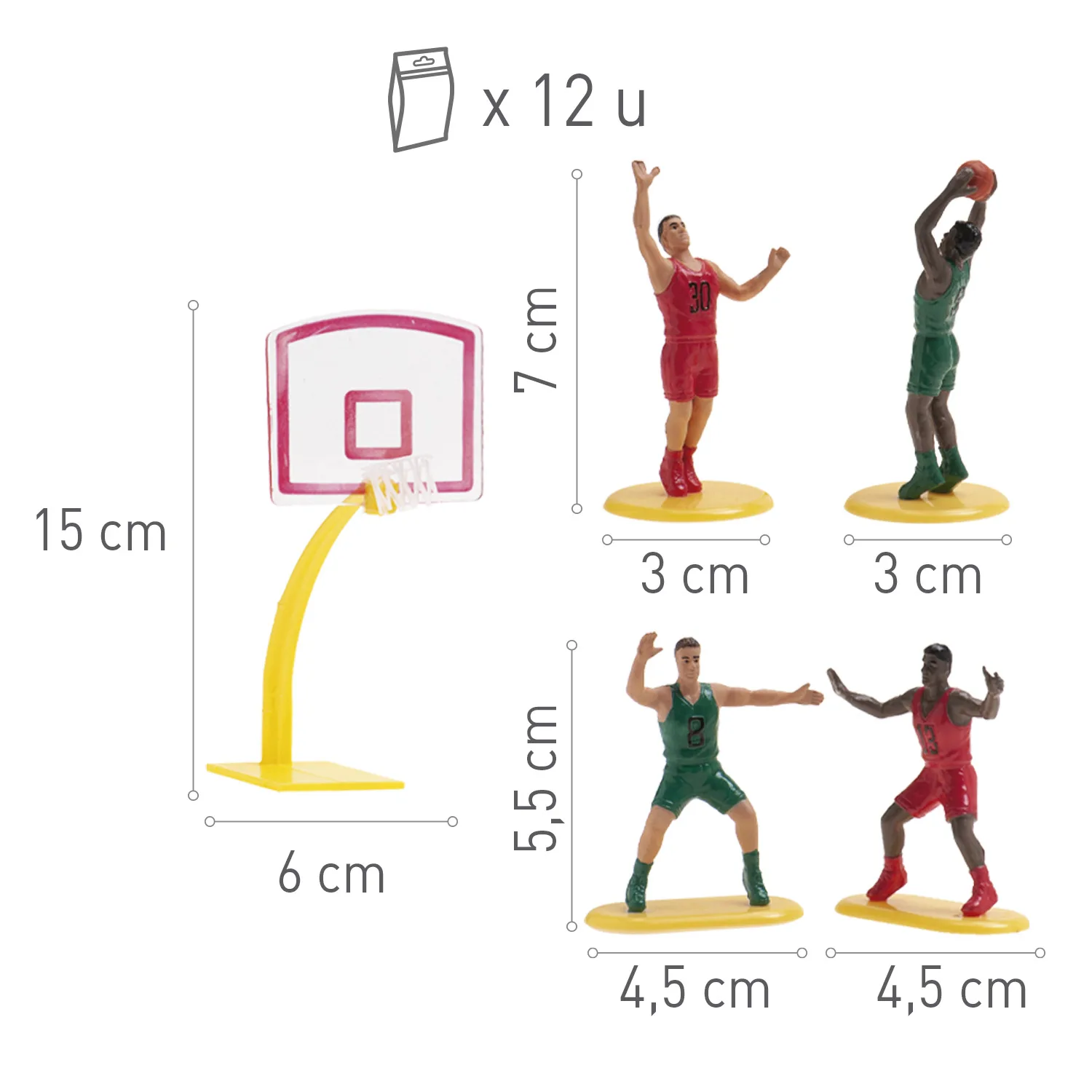 Košarkaške figure za tortu, 5 kom - Slika 3