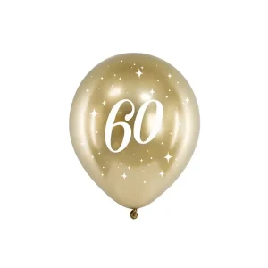 Lateks baloni, 60. rođendan, 6 kom