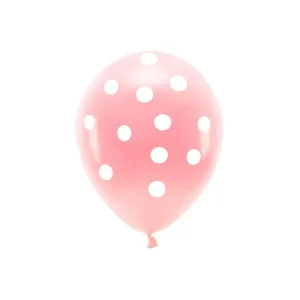 Balon roza s točkicama, 33 cm, 6 kom