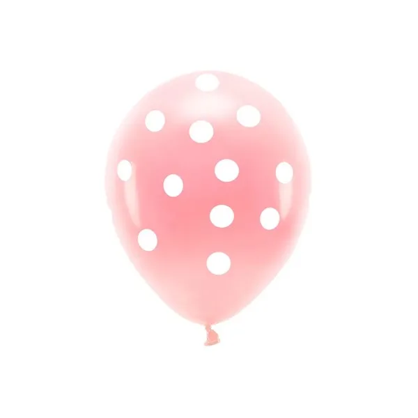 Balon roza s točkicama, 33 cm, 6 kom