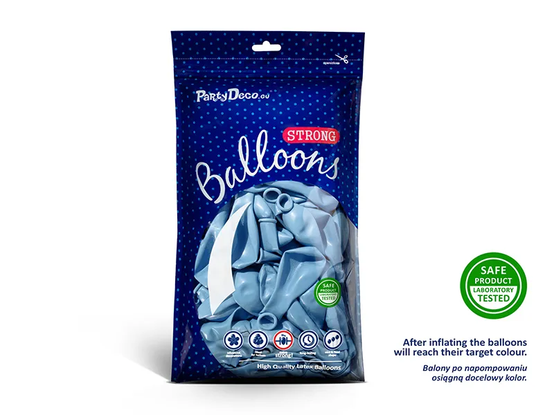 Metallic balon 27 cm, plavi, Baby Blue, 100 kom - Slika 2