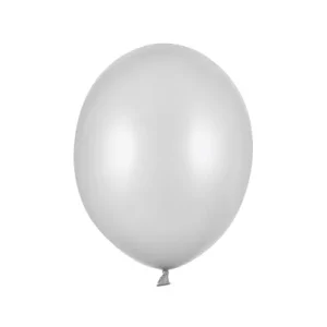 Metallic balon 27 cm, srebrni, Silver Snow, 100 kom