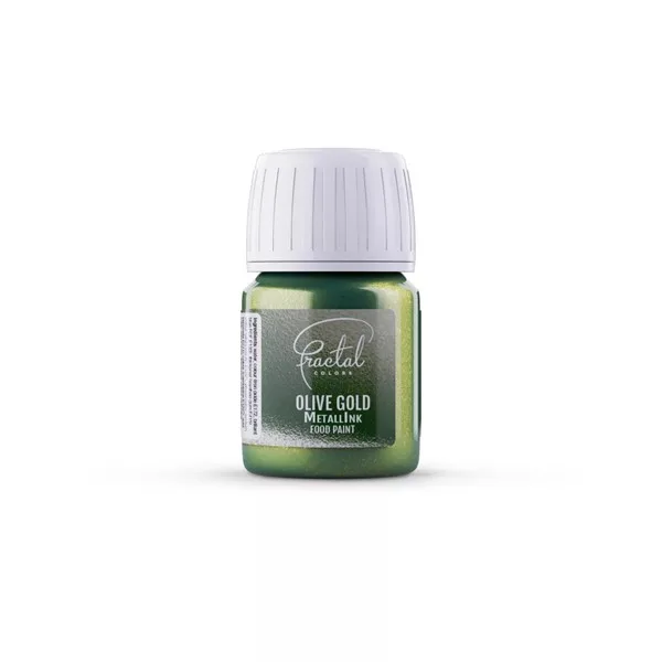 Metalik boja za kolače, Olive Gold, 30 ml - Slika 3
