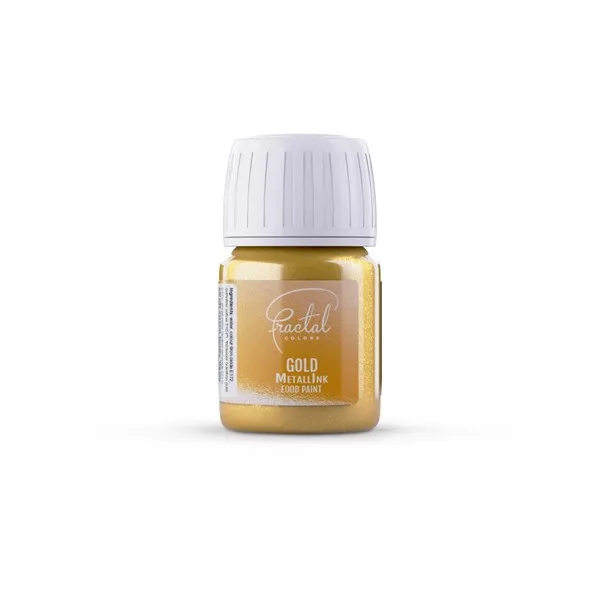 Metalik boja za kolače, Gold, 30 ml - Slika 3