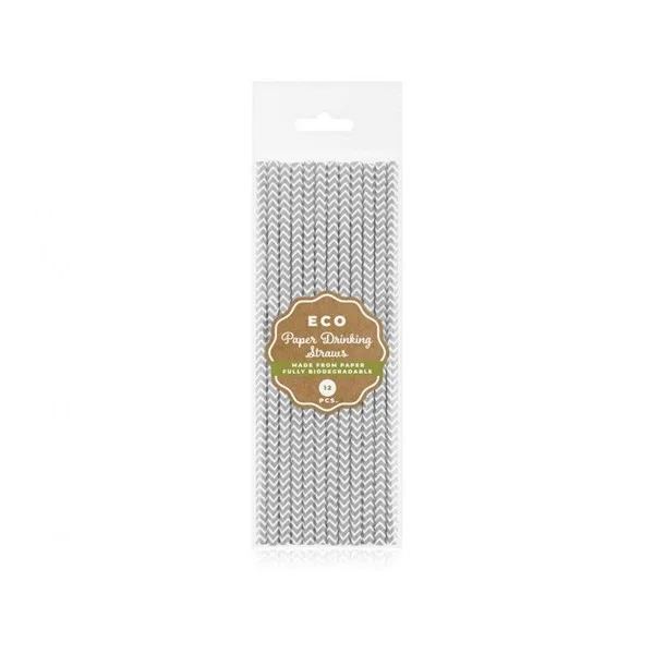 Papirnate slamke Chevron, sive - Slika 2