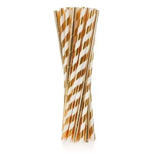Papirnate slamke s crticama, rose gold i rose gold/bijele