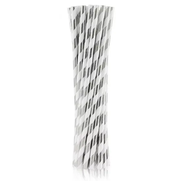 Papirnate slamke s crticama, srebrne