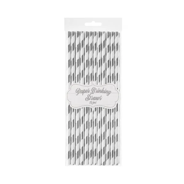 Papirnate slamke s crticama, srebrne - Slika 2