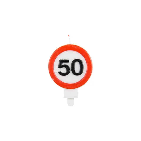Svjećica za tortu prometni znak 50