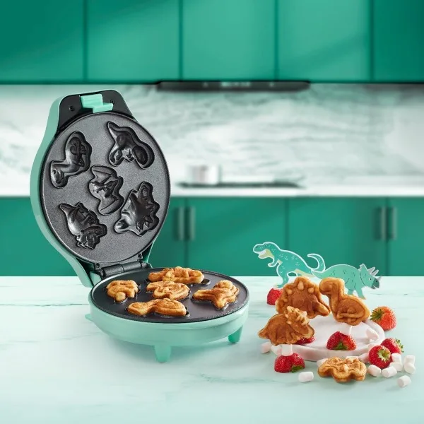 Pekač za belgijske vafle s uzorcima dinosaura 700W, mint | Bestron - Slika 4