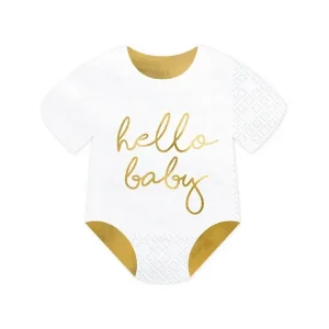 Party salvete body Hello Baby, 16x16 cm