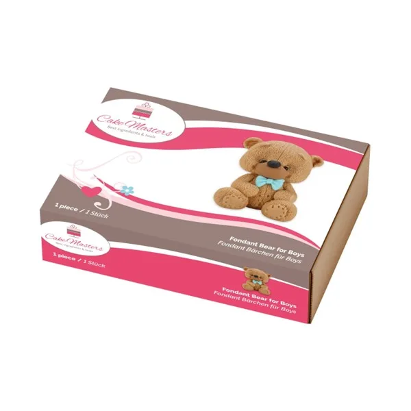 Šećerna figura medvjedić, plava mašna - Slika 2