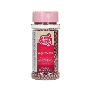 Šećerne perlice, metalik roza, 80 g
