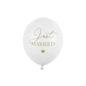Lateks baloni Just Married, 30 cm, 50 kom