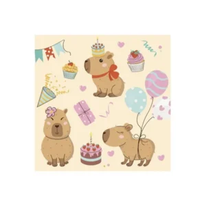 Party salvete Capybara, 33*33 cm
