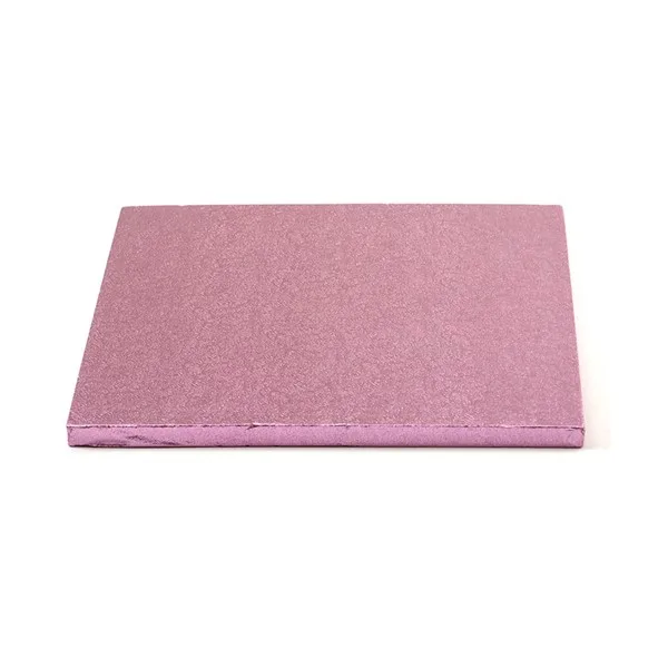 Cake board, četvrtasti, roza, 25-35 cm