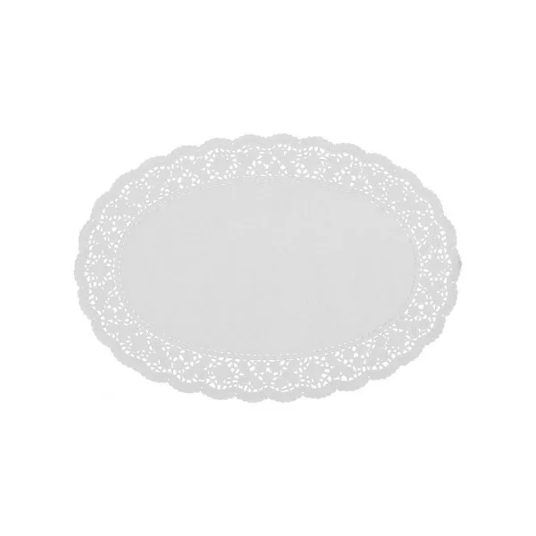 Papirnata čipka ovalna 28 × 41 cm – 12 kom
