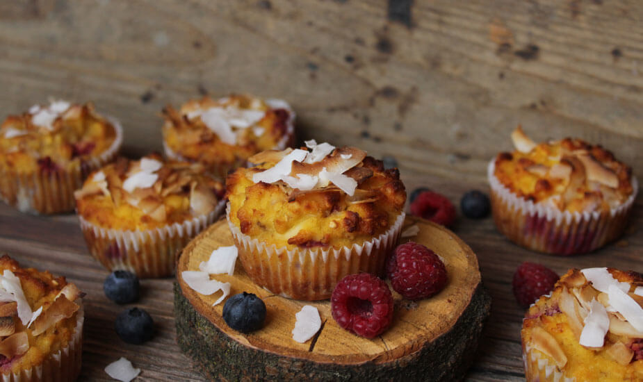 kokos muffini banana maline bez secera 1